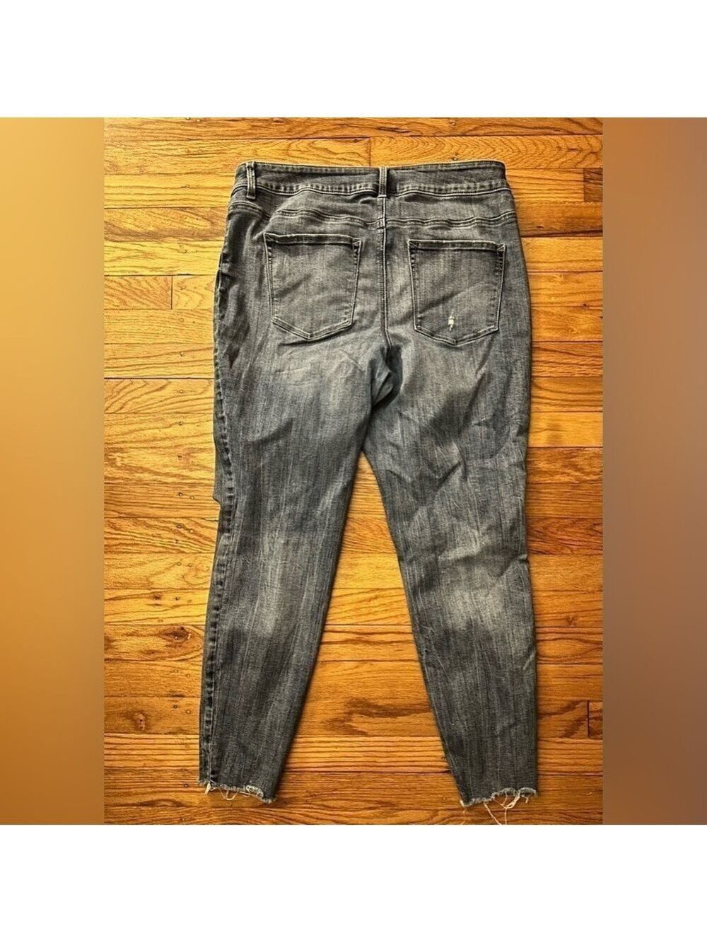Maurices Plus Size High Rise Ripped Skinny Frayed Hem Jeans - Picture 11 of 12